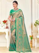 Kanjivaram Silk Sky Blue Festival Wear Weaving Saree